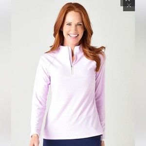 New Womens Peter Millar Golf 1/4 Zip Pullover Large Purple MSRP $125 LS2…